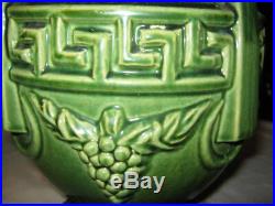 Antique Mccoy Stoneware Majolica Greek Key Pottery Plant Urn Garden Planter USA