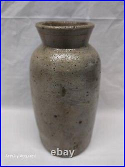 Antique Mid 19th Century American Stoneware Oyster Crock Jar