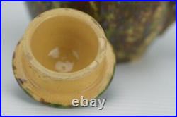 Antique Morton Pottery Illinois Spongeware Small Woodland Glaze Teapot