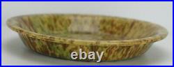 Antique Morton Pottery Yellow Ware Woodland Glaze Splatter Pie Plate 9 7/8