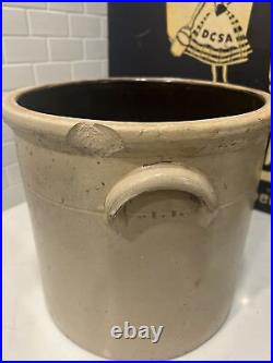 Antique N. A. White Sons Utica NY Salt Glazed Stoneware Crock 4 Gallon READ