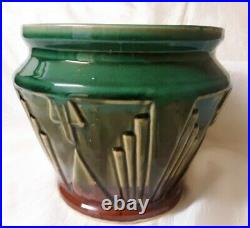 Antique Nelson McCoy Sanitary Stoneware Company Green Glaze Urn or Jardiniere
