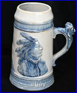 Antique Old Sleepy Eye Pottery Stein Stoneware Mug