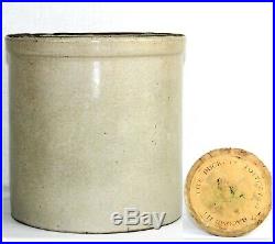 Antique One Gallon Buckeye Pottery Co. Stoneware Crock. 1890s, Macomb ILL