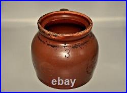 Antique Original Signed Glazed Ceramic Stoneware Pottery Crock 3 Qt Pitcher Jug