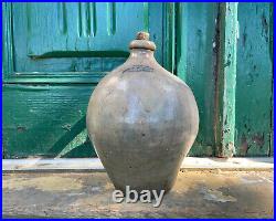 Antique Ovoid Stoneware Jug 19th Century Impressed Sold by T. B. Merrick Hallowell