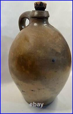 Antique Ovoid Stoneware Salt Glazed Jug FREE USA SHIPPING