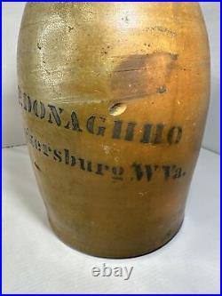 Antique Parkersburg West Virginia Liquor Jug Crock Stoneware Primitive Whiskey