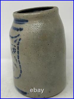 Antique Pennsylvania Stoneware Cobalt Blue Decorate Crock Hamilton Greensboro Pa