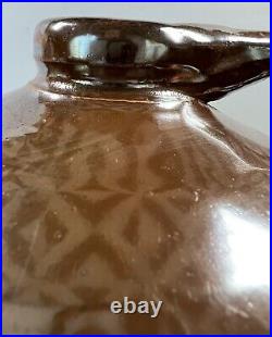 Antique Peoria Pottery Stoneware Brown Glazed Jug Stamped