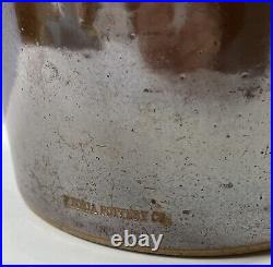 Antique Peoria Pottery Stoneware Brown Glazed Jug Stamped