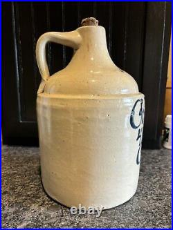 Antique Potash Bros 1 Gallon Stoneware Script Jug Paterson NJ