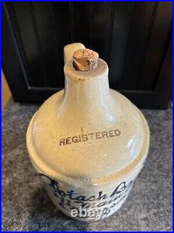 Antique Potash Bros 1 Gallon Stoneware Script Jug Paterson NJ