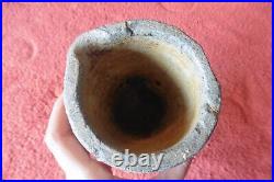 Antique Pottery Clay Pitcher Spout mixing mortar cup Stoneware Vintage folk art