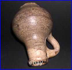 Antique Pottery Etched Makers Mark, Saltglaze, Grey Stoneware Miniature Jug