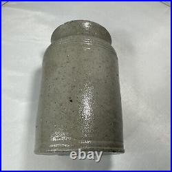 Antique Pottery Jar Grey Crock Stoneware Country Primitive