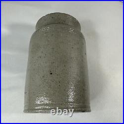 Antique Pottery Jar Grey Crock Stoneware Country Primitive