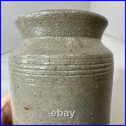 Antique Pottery Jar Grey Crock Stoneware Country Primitive