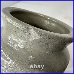 Antique Pottery Jar Grey Crock Stoneware Country Primitive