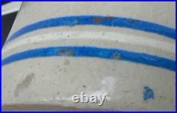 Antique Pottery Stoneware marked RCP Co Akron OH White Crock Jug Blue Bands