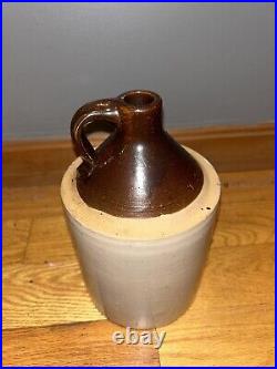 Antique Primative Ransbottom Brothers Pottery 1/2 Gallon Stoneware Whiskey Jug