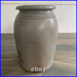 Antique Primitive 8 Cobalt Blue A. P. Donaghho Stoneware Crock Parkersburg WV