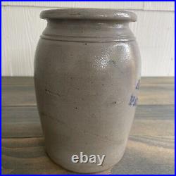 Antique Primitive 8 Cobalt Blue A. P. Donaghho Stoneware Crock Parkersburg WV