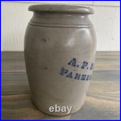 Antique Primitive 8 Cobalt Blue A. P. Donaghho Stoneware Crock Parkersburg WV