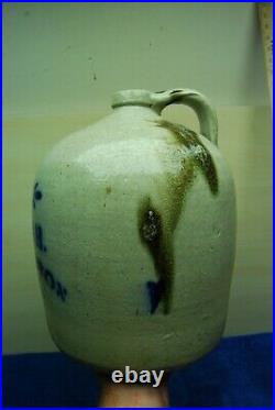 Antique Primitive E. S. & B New Brighton Pa Salt Glaze Stoneware 2 Gal Jug
