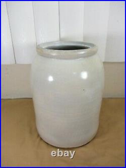 Antique Primitive Salt Glaze Ceramic Stoneware Pottery Crock Jar 2 Gallon approx
