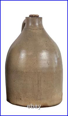 Antique Primitive Salt Glazed 1/2 Gal. Stoneware Jug