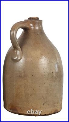 Antique Primitive Salt Glazed 1/2 Gal. Stoneware Jug