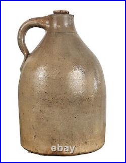 Antique Primitive Salt Glazed 1/2 Gal. Stoneware Jug