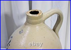 Antique Primitive Salt Glazed Stoneware ADVERTISING JUG STICKNEY & HURLEY 14