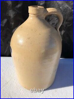 Antique Primitive Salt Glazed Stoneware A. K. BALLARD BURLINGTON VT 2 Gallon Jug