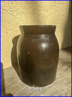 Antique Primitive Salt Glazed Stoneware COWDEN Wilcox HARRISBURG PA Jug