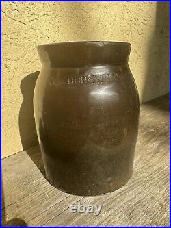 Antique Primitive Salt Glazed Stoneware COWDEN Wilcox HARRISBURG PA Jug