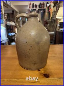 Antique Primitive Seymour Salt Glaze Stoneware Jug, Troy