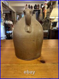 Antique Primitive Seymour Salt Glaze Stoneware Jug, Troy