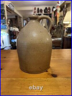 Antique Primitive Seymour Salt Glaze Stoneware Jug, Troy