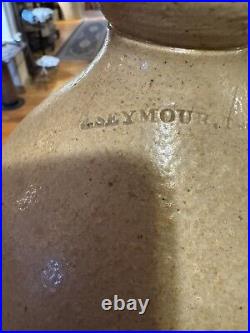 Antique Primitive Seymour Salt Glaze Stoneware Jug, Troy