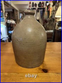 Antique Primitive Seymour Salt Glaze Stoneware Jug, Troy