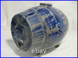 Antique Primitive Stoneware Cobalt PA Footed Keg Blind Pig Rundlet Aafa c. 1850