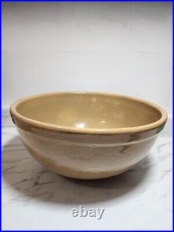 Antique Primitive Yellow Ware Stoneware Dough Mixing Bowl