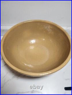 Antique Primitive Yellow Ware Stoneware Dough Mixing Bowl