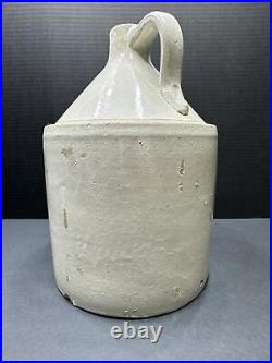 Antique QUIRN BROS Stoneware Pottery Whisky JUG 2 Gallon MANCHESTER N. H