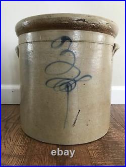 Antique Red Wing 3 Gallon Bullseye Bee Sting Stoneware Crock with Teardrop
