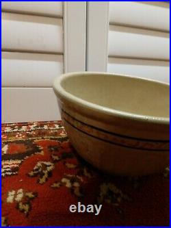 Antique Red Wing Stoneware Sponge Band Gray line Advertising Crock Bowl