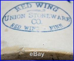 Antique Red Wing Union Pottery Co. 3 Gallon Stoneware Crock, Birch Leaf Design