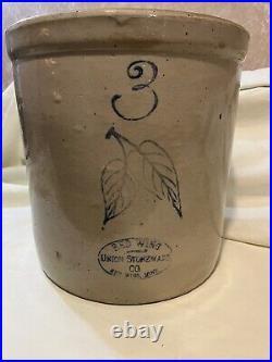 Antique Red Wing Union stoneware Co Vintage Crock 3